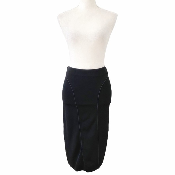 GIORGIO ARMANI BLACK HIGH RISE BANDAGE PENCIL SKIRT - XS (IT38) - Picture 1 of 10